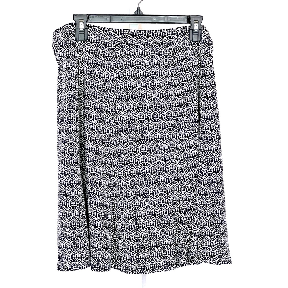 Liz Claiborne black/white geometric print skirt L 707